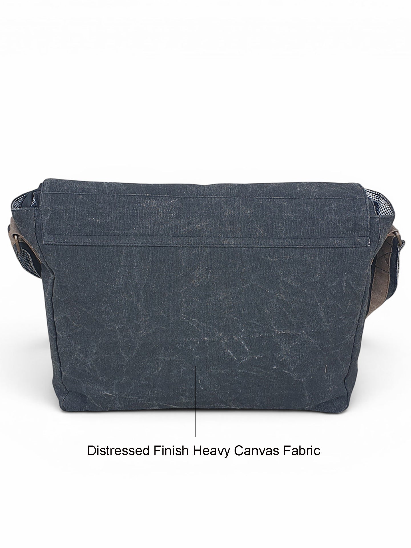 Distressed Cotton Canvas Messenger Bag for Men and Women | Printed Crossbody Sling Bag With Laptop Compartment (Upto 15.6 Inch), Broad Adjustable Straps