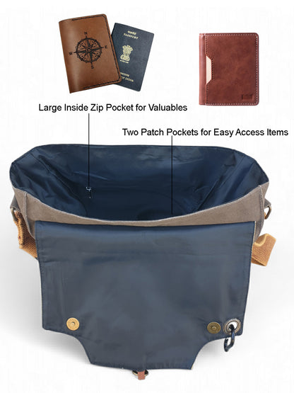 Sturdy Cotton Canvas Messenger Bags for Men and Women | With two Magnetic Snap Buttons Flap Closure, Adjustable Body Strap & Multiutility Lobster Hook