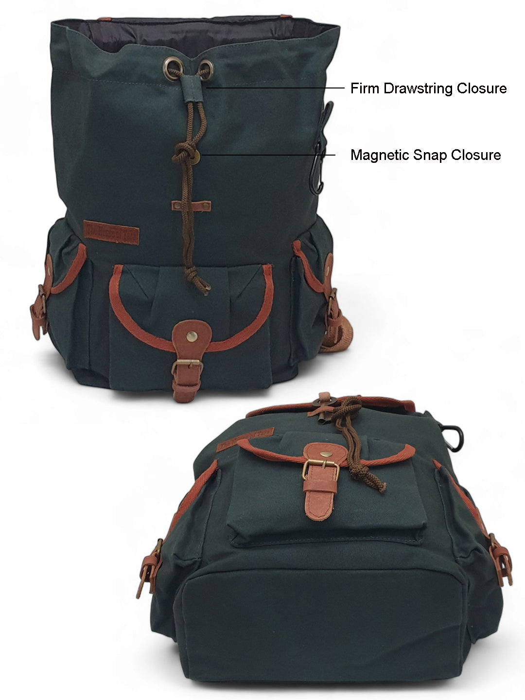 Canvas Backpack for Men & Women 19 Liters |  Cloth Bag with Broad Adjustable Straps & 3 External Pockets | Spacious Casual Backpacks for College & Travel (Blue)