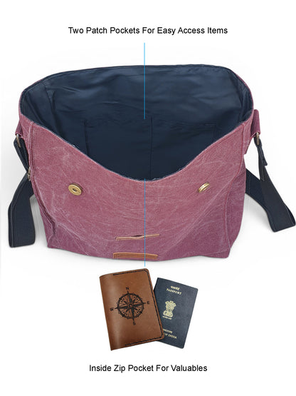 Sturdy Cotton Canvas Messenger Bags for Men and Women | With two Magnetic Snap Buttons Flap Closure, Adjustable Body Strap & Multiutility Lobster Hook