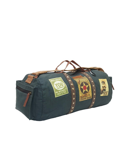 Canvas Travel Duffle Bag 25 litres | Sports Duffel | for Men and Women | Adjustable Broad Strap | Gym Bag | Airline Carry On Luggage | Quick Access Pockets |