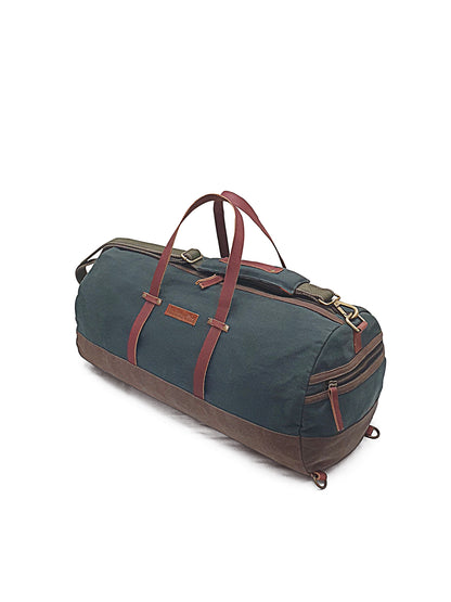 Convertible Canvas Travel Duffle Bag 25 litres | Gym Sports Duffel Backpack | Unisex | Adjustable Removable Strap | Luggage Garment Bag | Quick Access Pockets |