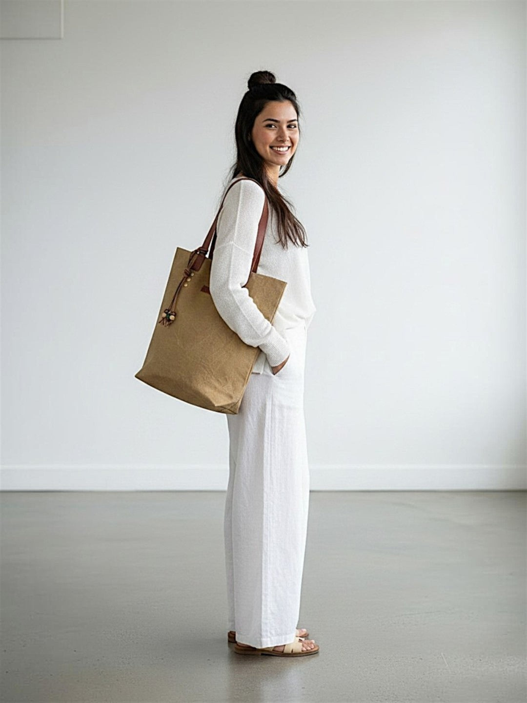 Distressed Finish Heavy Canvas Tote Handbag | Tassel Embellished | Magnetic Closure & Internal Zip Pocket Shoulder Bag | For College, Office and Daily Use | For Women