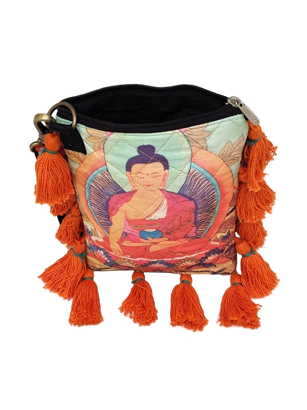 Poly Silk Sling Bag for Women | Cross Body Bag With Zipped Compartment, Removable Strap &  Inner Lining | Printed Shoulder Bags Suitable for College & Travel