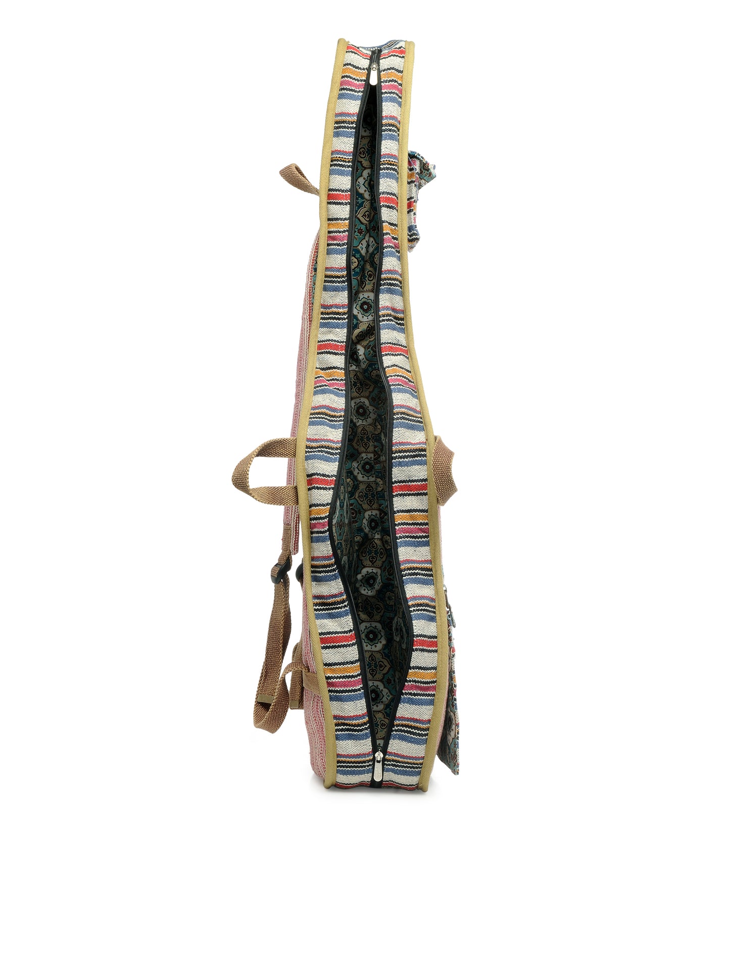 Ethnic Handloom Fabric Acoustic Guitar Bag Cover for Men and Women | Modern Guitar Case | Inner Lining | Adjustable Straps | Padded Protection | Zip Pockets |