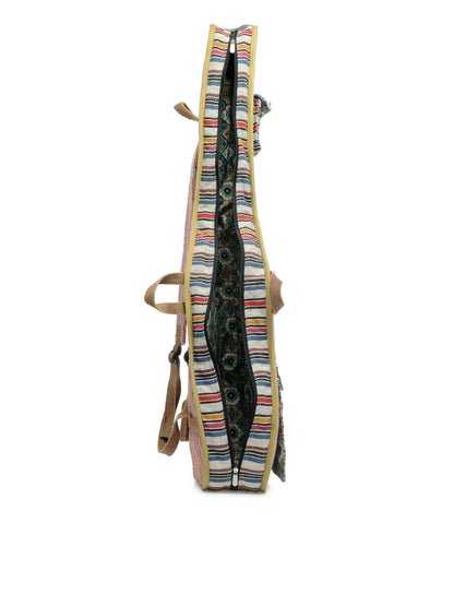 Ethnic Handloom Fabric Acoustic Guitar Bag Cover for Men and Women | Modern Guitar Case | Inner Lining | Adjustable Straps | Padded Protection | Zip Pockets |