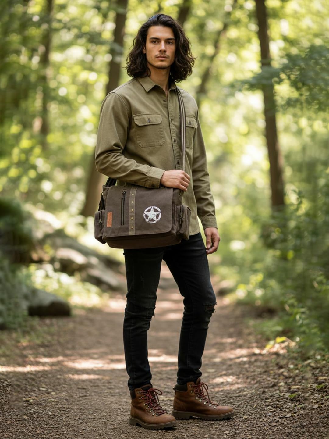 The House of tara Sturdy Cotton Canvas Messenger Bags for Men and Women | Two Magnetic Snap Buttons on Flap, Zip Closure, Adjustable Body Strap I Crossbody Sling | External Zip Pockets