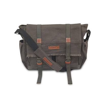 The House of tara Canvas Messenger Bag for Men and Women | Sling Laptop Bag fits Upto 15.6 Inch Size | Crossbody Bag with Waterproof Inner Lining, Adjustable Straps & Padded Partition