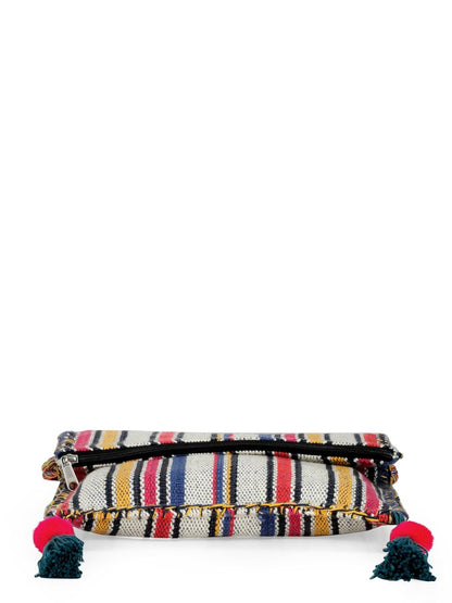 The House of tara Handloom Purse For Women | Small Crossbody Sling Bag with Waterproof Inner Lining, Tassels & Zip Pocket | Handcrafted Aesthetic Foldable Ladies Purse Handbag (Multicolor)