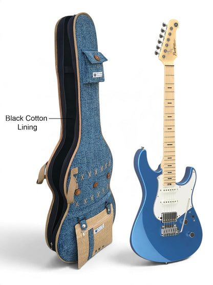 The House of tara Ethnic Heavy Cotton Fabric Electric Guitar Bag Cover for Men & Women | Modern Guitar Case |100% Cotton Lining | Adjustable Straps | Padded Protection | Zip Pockets