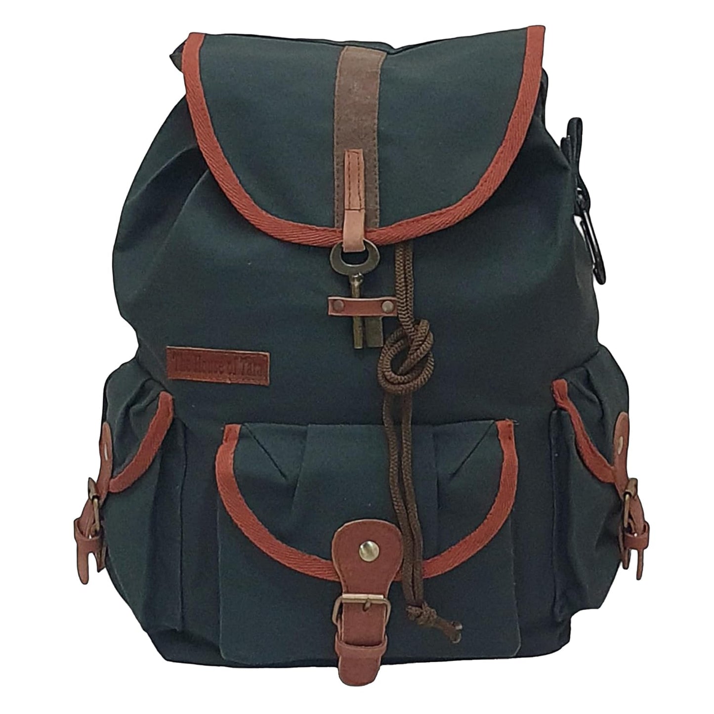The House of tara Canvas Backpack for Men & Women 19 Liters | Waterproof Cloth Bag with Broad Adjustable Straps & 3 External Pockets | Spacious Casual Backpacks for College & Travel (Blue)
