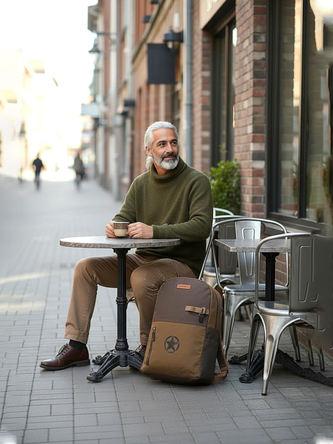 The House of tara Canvas Laptop Backpack for Men & Women 18 Liters | Casual Bag with Heavy Canvas Lining/Trolley Strap & Laptop Compartment | Suitable for College & Travel (Khaki Brown)