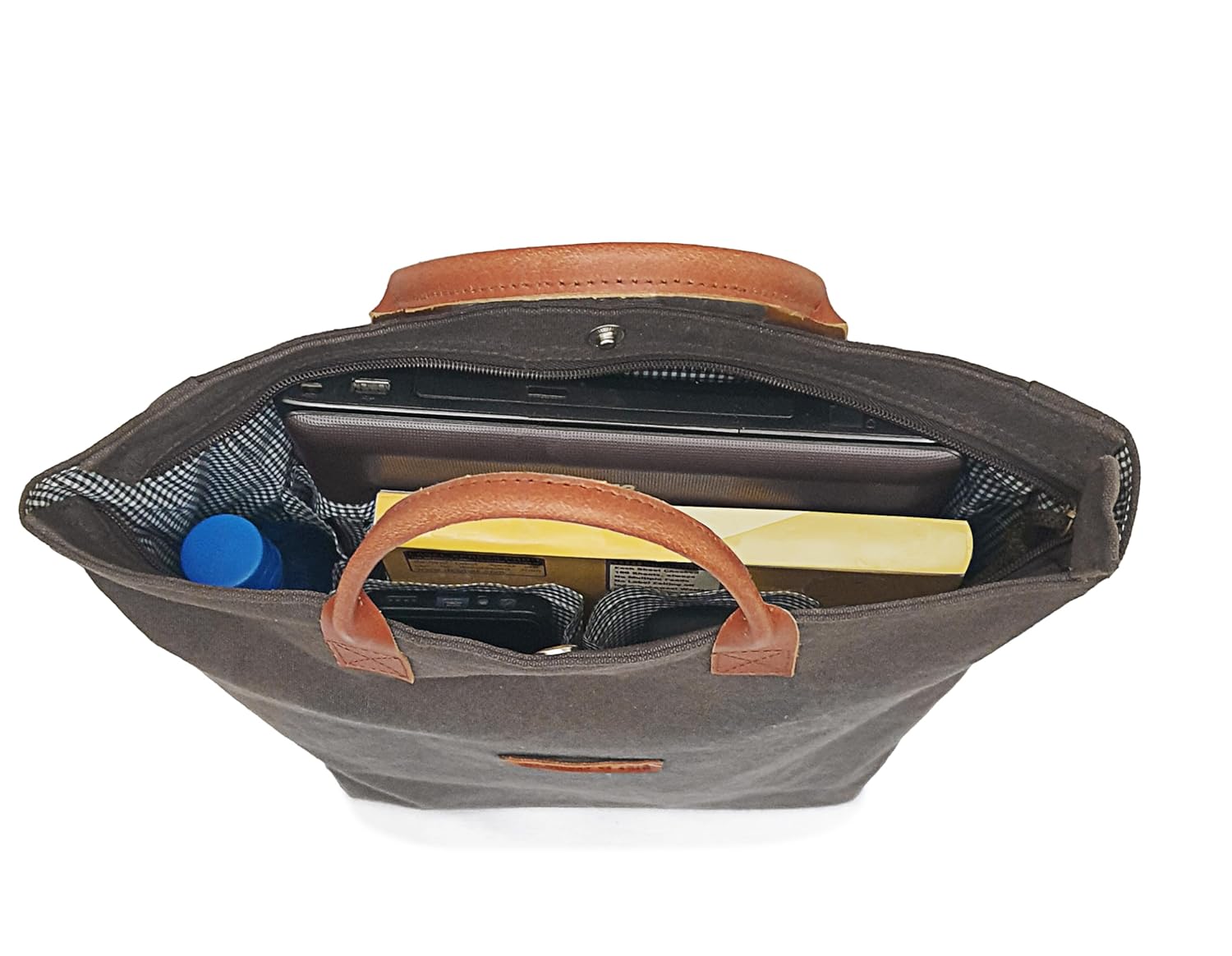 The House of tara Convertible Canvas Backpack for Men and Women 15 L | Casual Bag With Laptop Compartment (Upto 14 Inch), Inside Patch Pockets & Grab Handle | Suitable for Office & College