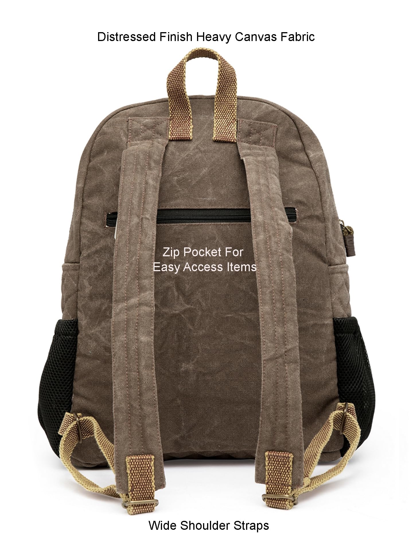 Canvas Laptop Backpack for Men & Women 16 Liters | Casual Bag with Waterproof Inner Lining & Laptop Compartment (fits up to 15.6 Inch) | Suitable for College & Travel