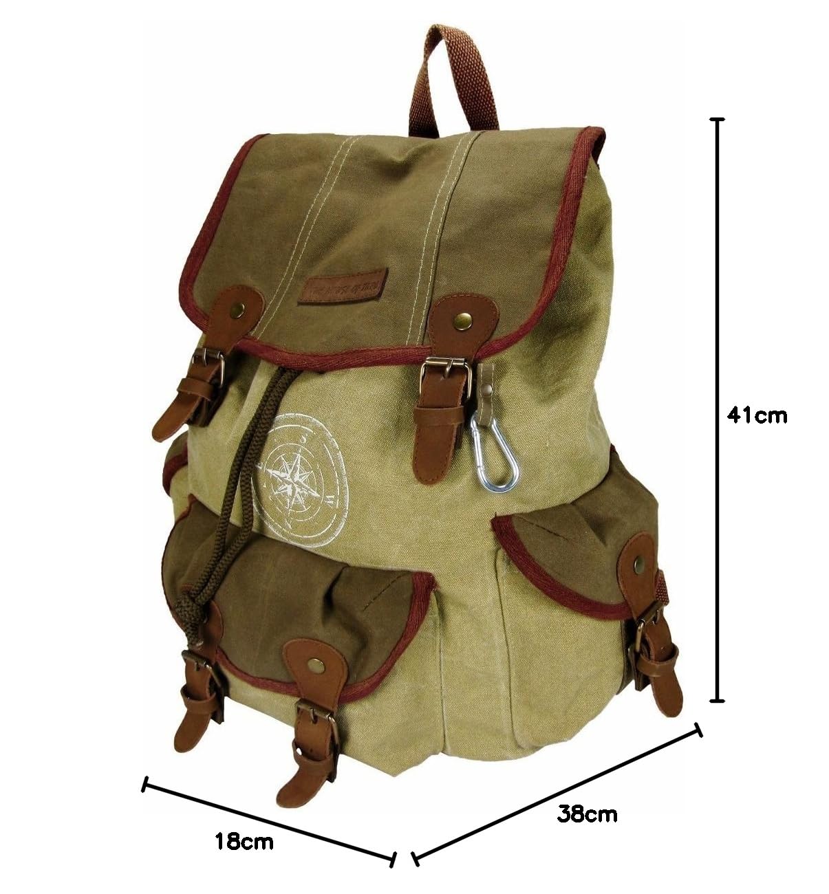 The House of tara Canvas Backpack for Men & Women (Khaki Green)