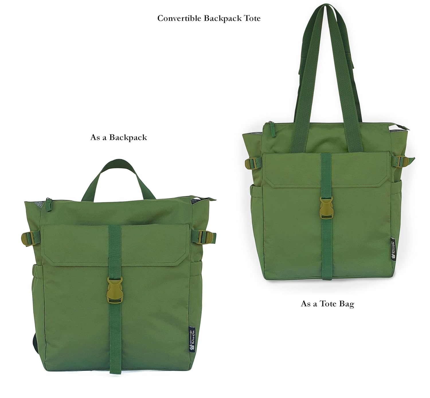 The House of tara Waterproof Backpack convertible Tote for Men & Women | 16 Litres | Stylish 2 in 1 Convertible Bag |For Office, College, Travel & Hiking | 15.6 inch Laptop Compatible (Moss Green)