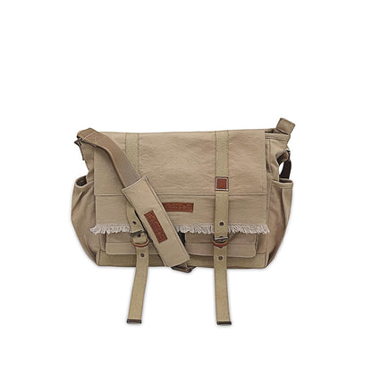 The House of tara Canvas Messenger Bag for Men and Women | Sling Laptop Bag fits Upto 15.6 Inch Size | Crossbody Bag with Waterproof Inner Lining, Adjustable Straps & Padded Partition