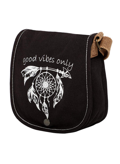 Canvas Purse for Women | Casual Crossbody Sling Bag with Boho Printed Flap, Adjustable Straps, Zipped Pocket & Inner Lining | Suitable for College & Travel