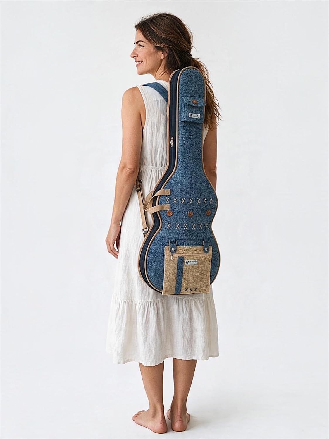 The House of tara Ethnic Heavy Cotton Fabric Electric Guitar Bag Cover for Men & Women | Modern Guitar Case |100% Cotton Lining | Adjustable Straps | Padded Protection | Zip Pockets