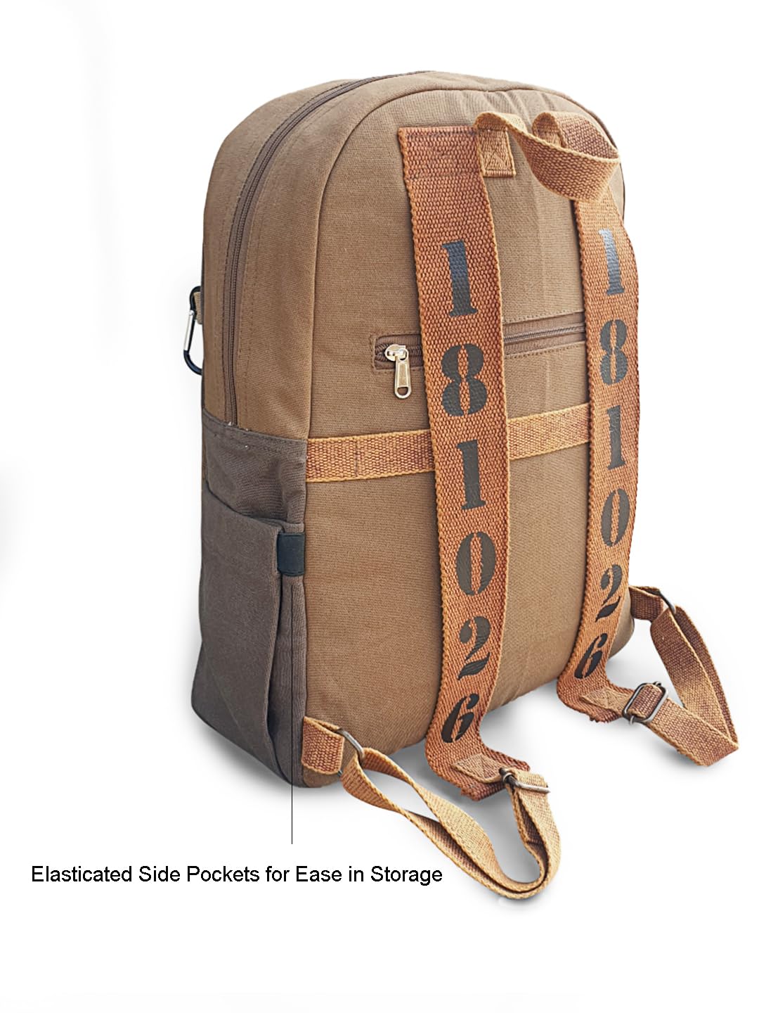 The House of tara Canvas Laptop Backpack for Men & Women 18 Liters | Casual Bag with Heavy Canvas Lining/Trolley Strap & Laptop Compartment | Suitable for College & Travel (Khaki Brown)