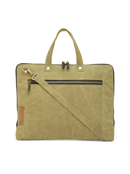 The House of tara Beige Canvas Laptop MacBook Messenger Bag for Men and Women | Formal Business Slim Crossbody Sling Bag for College Purpose | Laptop Upto 15.6 Inch | Handbags with Shoulder Straps