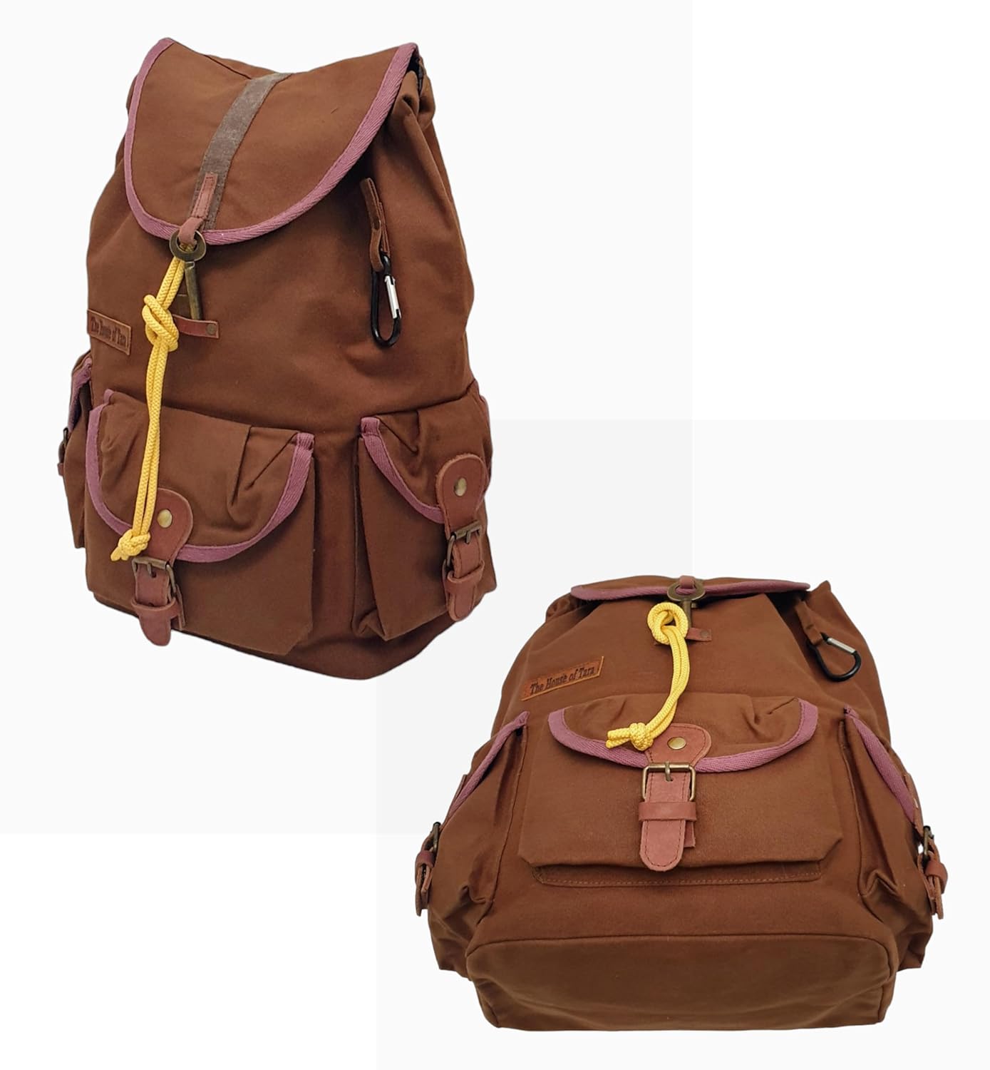 The House of tara Canvas Backpack for Men & Women 19 Liters | Waterproof Cloth Bag with Broad Adjustable Straps & 3 External Pockets | Spacious Casual Backpacks for College & Travel (Khaki Green)