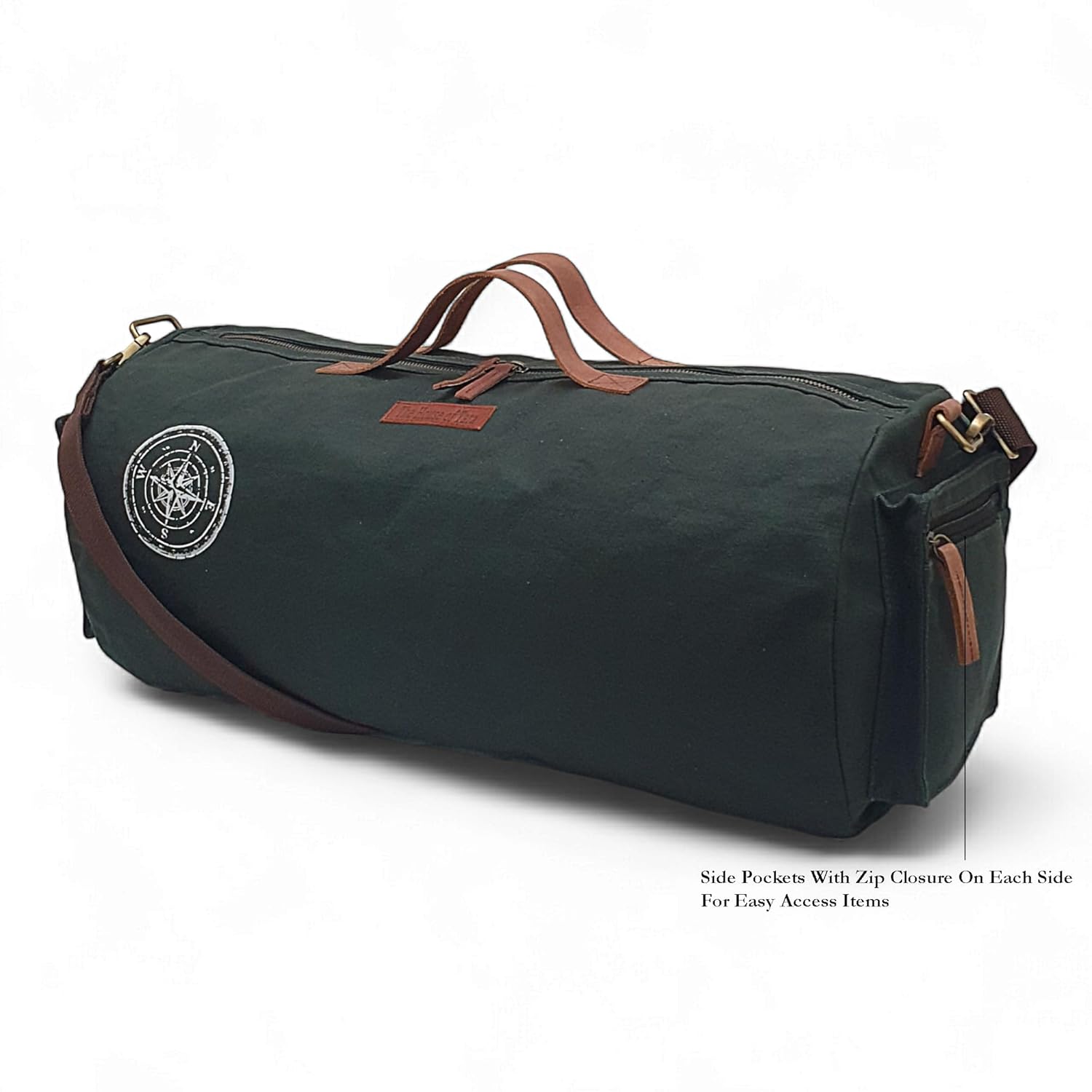 The House of Tara Canvas Travel Duffle Bag 25 litres | Sports Duffel | for Men and Women | Adjustable Removable Strap | Gym Bag | Luggage Garment Bag | Quick Access Pockets | Green Blue