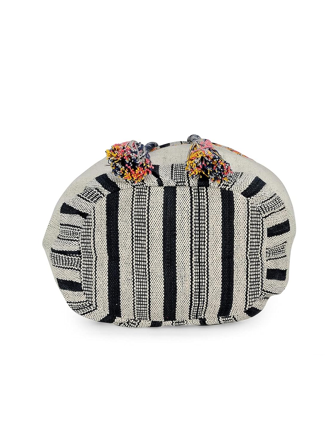 The House of tara Handloom Boho Sling Bag for Women | Cross Body Bag for Women | 100% Cotton Inner Lining, Drawstring Closure | Shoulder Bags Suitable for College & Daily Essentials (Grey Black)