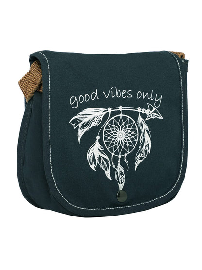 Canvas Purse for Women | Casual Crossbody Sling Bag with Boho Printed Flap, Adjustable Straps, Zipped Pocket & Inner Lining | Suitable for College & Travel