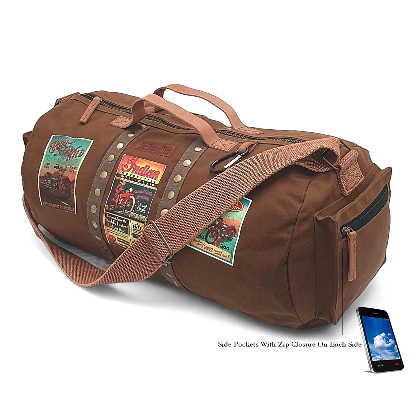 The House of Tara Canvas Travel Duffle Bag 25 litres | Sports Duffel | for Men and Women | Adjustable Broad Strap | Gym Bag | Airline Carry On Luggage | Quick Access Pockets | Khaki