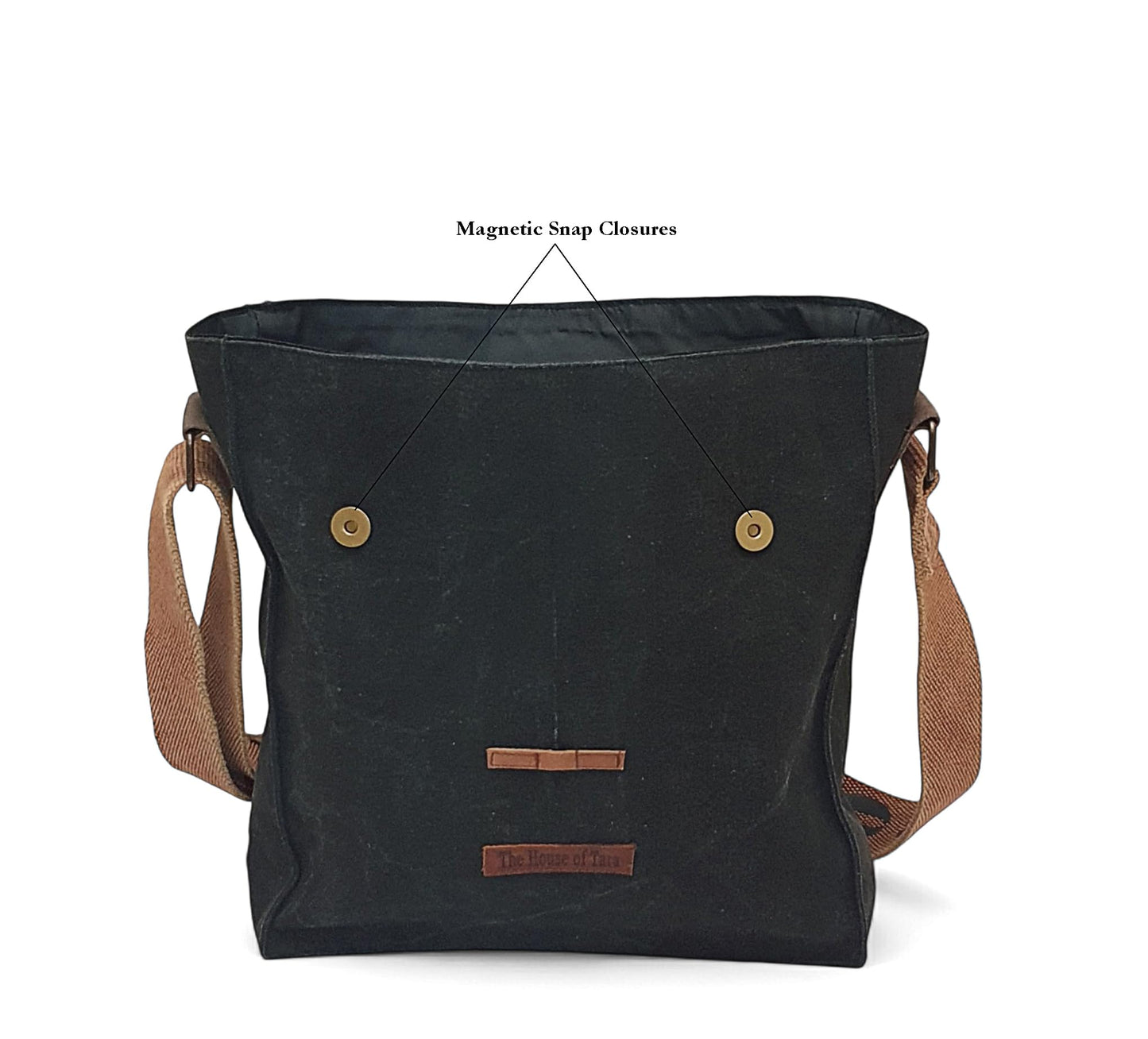 The House of tara Sturdy Cotton Canvas Messenger Bags for Men and Women | With two Magnetic Snap Buttons Flap Closure, Adjustable Body Strap & Multiutility Lobster Hook (Beige)