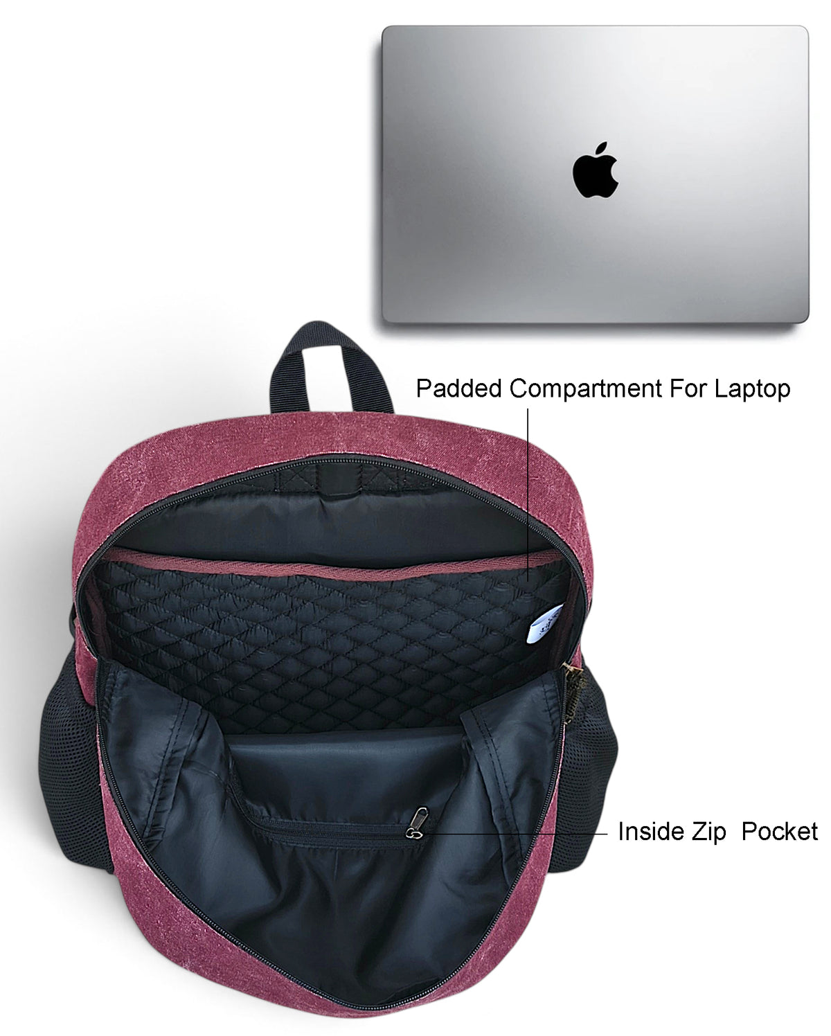 Canvas Laptop Backpack for Men & Women 18 Liters | Casual Bag with Polyester Lining & Laptop Compartment (fits up to 15.6 Inch) | Suitable for College & Travel