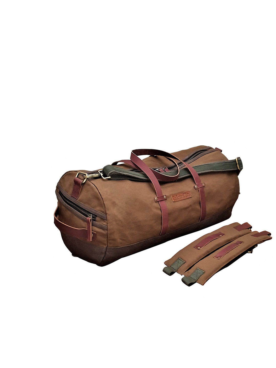 Convertible Canvas Travel Duffle Bag 25 litres | Gym Sports Duffel Backpack | Unisex | Adjustable Removable Strap | Luggage Garment Bag | Quick Access Pockets |