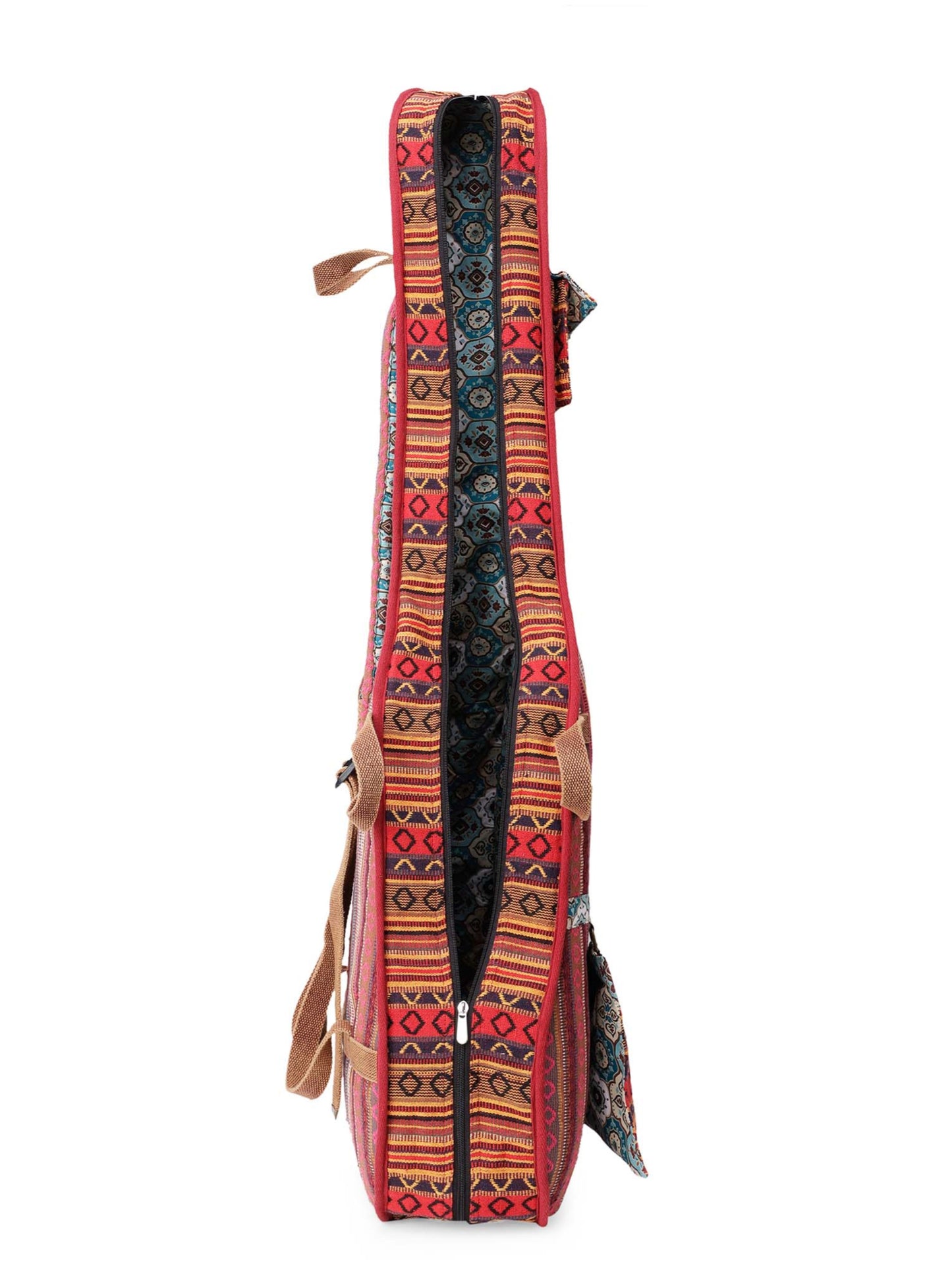 Ethnic Handloom Fabric Acoustic Guitar Bag Cover for Men and Women | Modern Guitar Case |  Inner Lining | Adjustable Straps | Padded Protection | Zip Pocket |