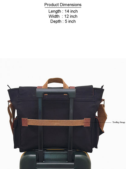 Canvas Messenger bags Large | Cotton Sling One Side Shoulder Bags for Men & Women with Adjustable Crossbody strap, Padded Partition & 4 External Pockets