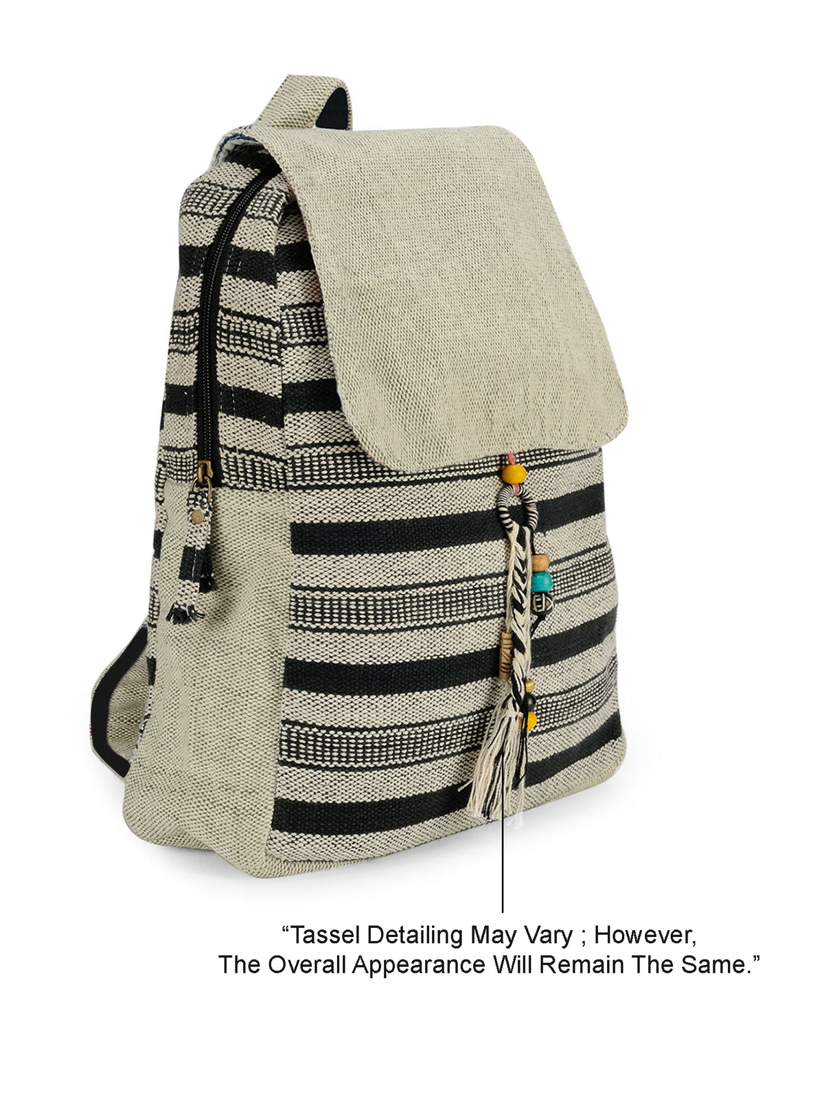 Handloom Fabric Backpack for Women 10 Litres | Multicolour Casual Cloth Bag with  Inner lining | Stylish Bag suitable for College, Travel & Beach