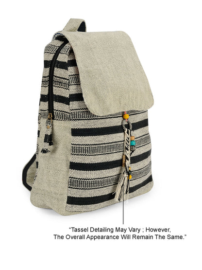 Handloom Fabric Backpack for Women 10 Litres | Multicolour Casual Cloth Bag with  Inner lining | Stylish Bag suitable for College, Travel & Beach