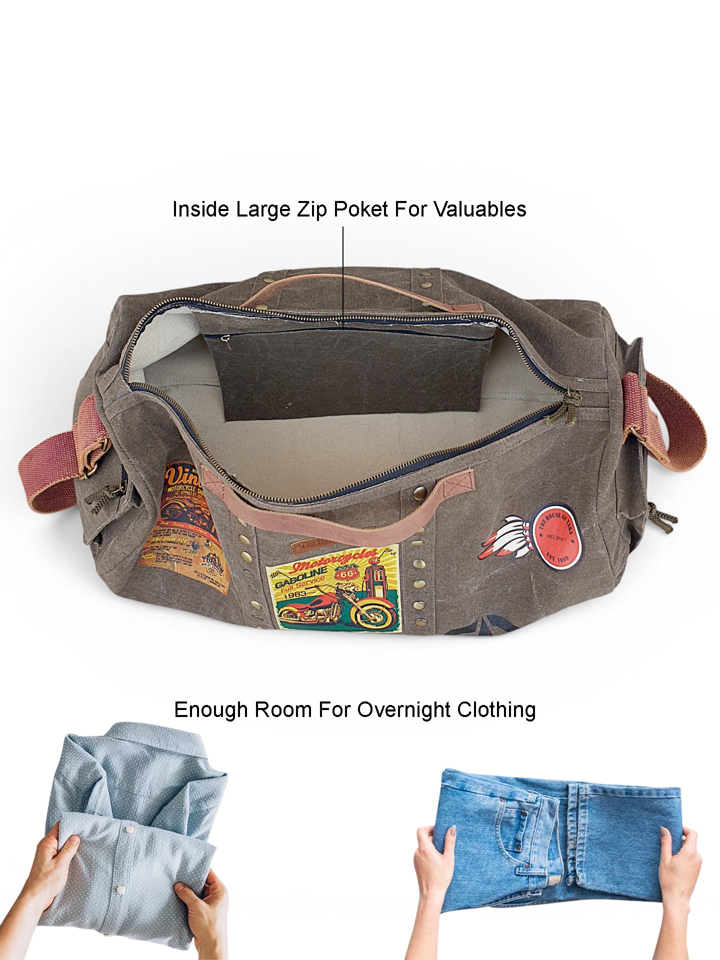Canvas Travel Duffle Bag 25 litres | Sports Duffel | for Men and Women | Adjustable Broad Strap | Gym Bag | Airline Carry On Luggage | Quick Access Pockets |