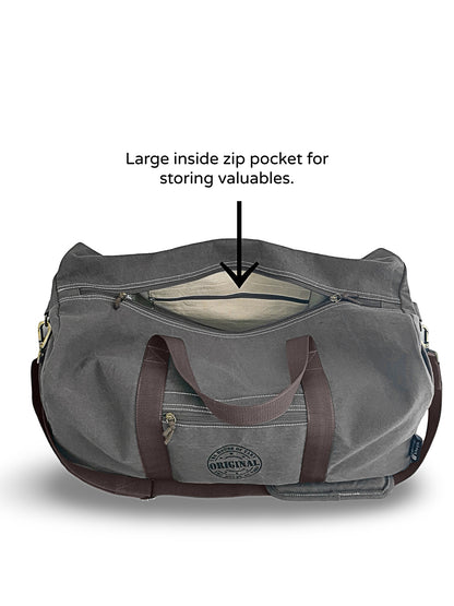 Canvas Travel Duffle Bag | 53 litres | Sports Duffel | Gym Bags | for Men and Women | 100% Cotton Lining | Detachable Broad Strap | Airline Carry-On Luggage | Oversize |