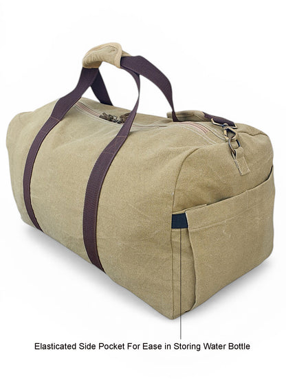 Canvas Travel Duffle Bag | 53 litres | Sports Duffel | Gym Bags | for Men and Women | 100% Cotton Lining | Detachable Broad Strap | Airline Carry-On Luggage | Oversize |