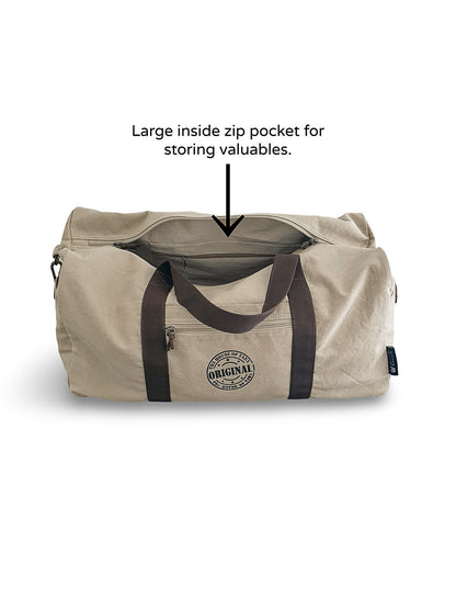 Canvas Travel Duffle Bag | 53 litres | Sports Duffel | Gym Bags | for Men and Women | 100% Cotton Lining | Detachable Broad Strap | Airline Carry-On Luggage | Oversize |