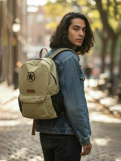 Canvas Laptop Backpack for Men & Women 18 Liters | Casual Bag with  Inner Lining & Laptop Compartment (fits up to 15.6 Inch) | Suitable for College & Travel