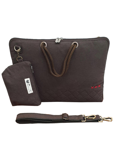 Unisex Messenger Bags | Laptop Messenger Bag made with Canvas | Fits upto 15.6 Inches Laptop/MacBook | Comes with Detachable Zip Pouch | Crossbody Sling Bag For Men Women