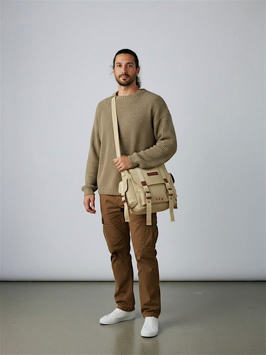 Denim Cotton Canvas Sling Messenger Bag for Men and Women I Multipurpose Crossbody Bag I Travel Bag with Adjustable Strap | Unisex Sling Bag Crossbody Handbag for Office/Travel