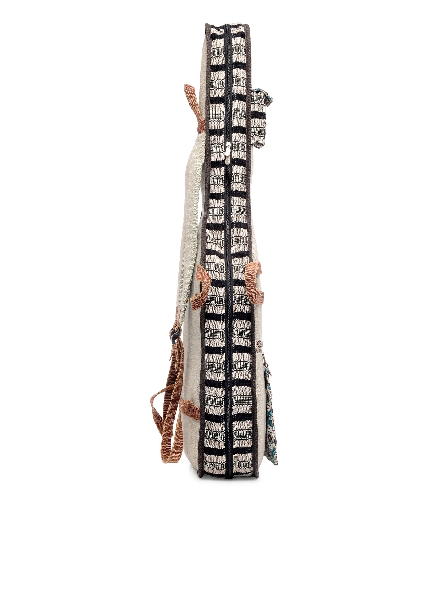 Ethnic Handloom Fabric Acoustic Guitar Bag Cover for Men and Women | Modern Guitar Case | Inner Lining | Adjustable Straps | Padded Protection | Zip Pockets |