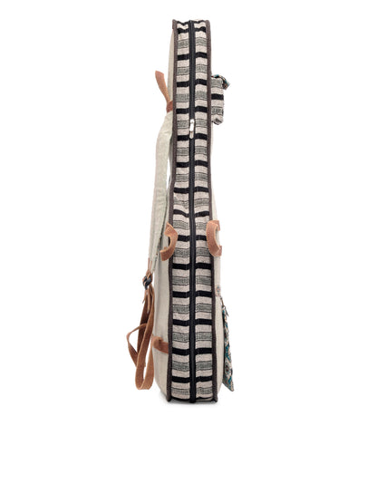 Ethnic Handloom Fabric Acoustic Guitar Bag Cover for Men and Women | Modern Guitar Case | Inner Lining | Adjustable Straps | Padded Protection | Zip Pockets |