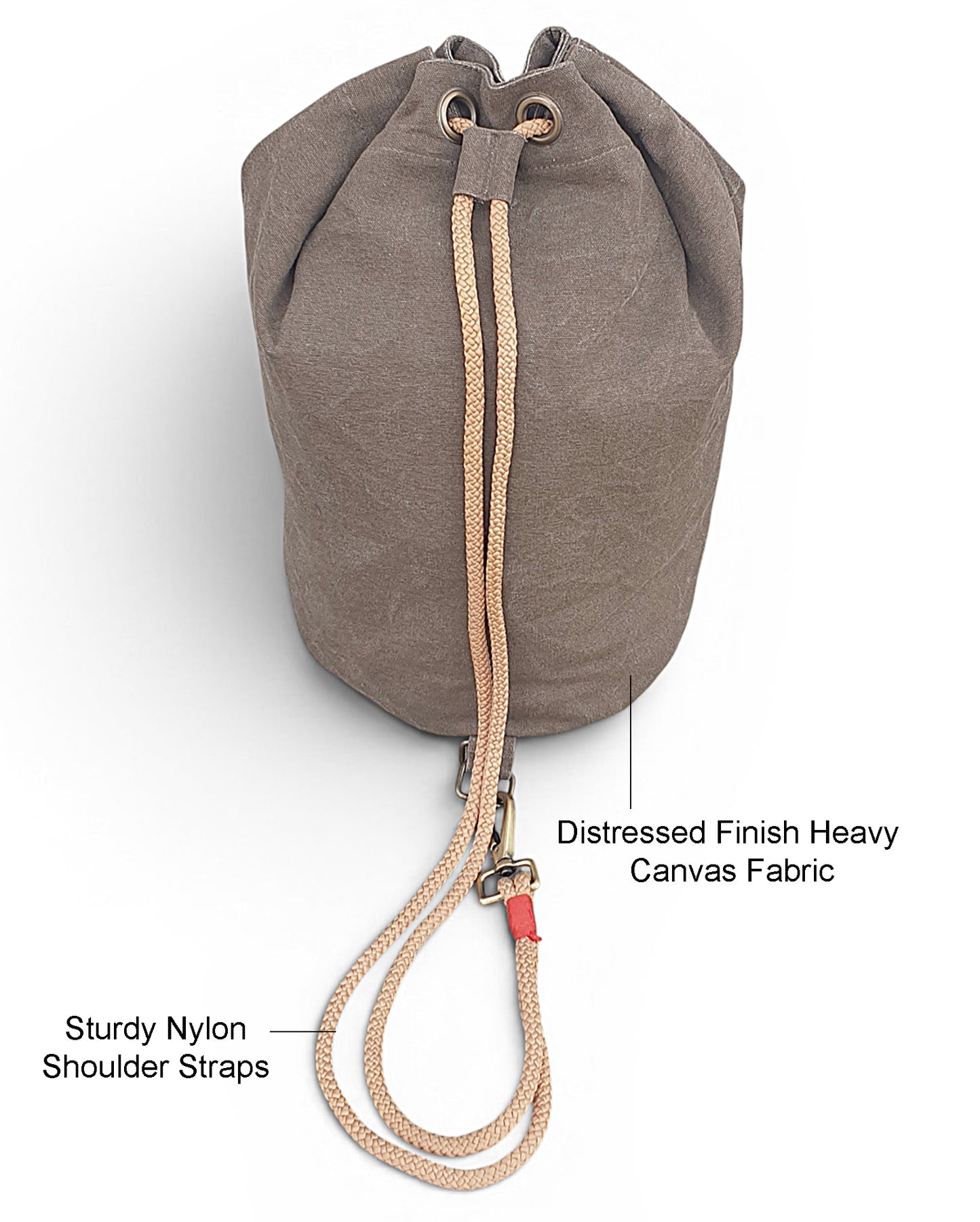 Distressed Canvas Backpack/Rucksack for Men & Women 20 Litres | Casual Cotton Bag with Spacious Compartment & Drawstring Strap | Stylish Bag suitable for College, Hiking & Everyday Essentials