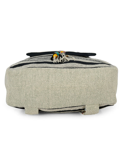 Handloom Fabric Backpack for Women 10 Litres | Multicolour Casual Cloth Bag with  Inner lining | Stylish Bag suitable for College, Travel & Beach