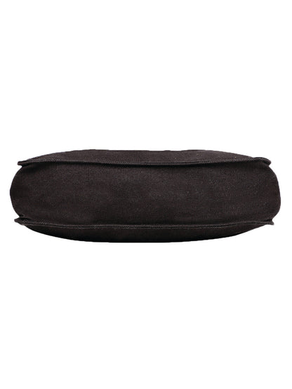 Canvas Side Sling Bag For Men & Women | Compact Messenger bag with Leather Strap on flap closure, Adjustable Shoulder Strap & Snap buttons | Casual bag for Office & Travel
