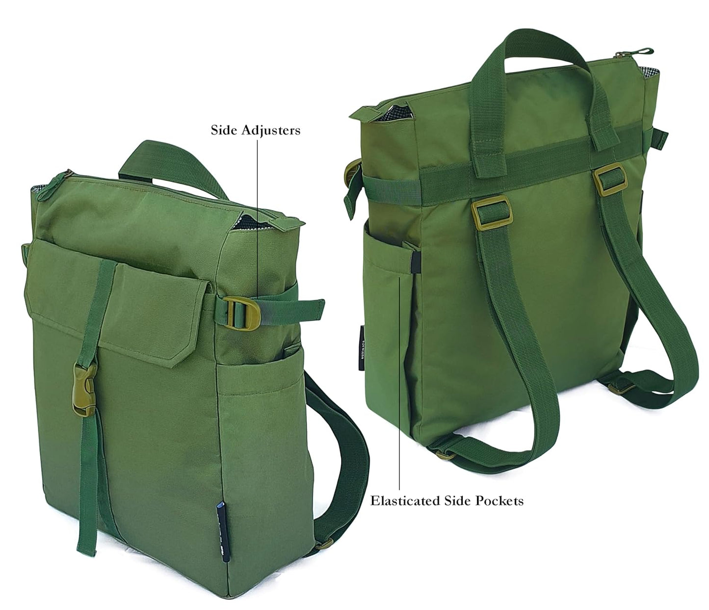 The House of tara Waterproof Backpack convertible Tote for Men & Women | 16 Litres | Stylish 2 in 1 Convertible Bag |For Office, College, Travel & Hiking | 15.6 inch Laptop Compatible (Moss Green)